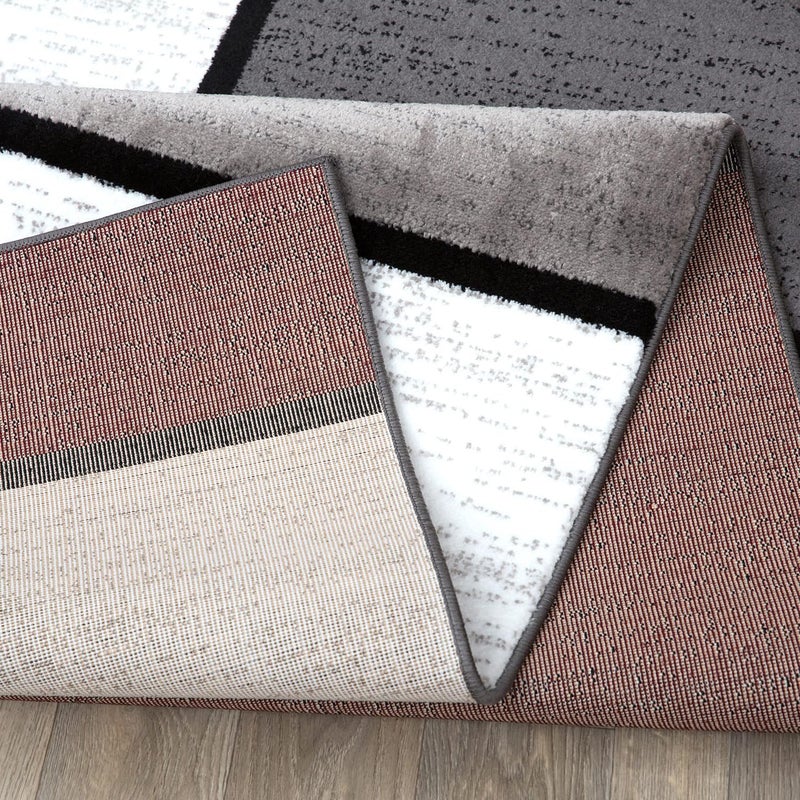 Rugshop Modern Geometric Boxes Red Area Rug, Carpet with Jute Backing for Hallway, Entryway, or Laundry Room, 2' x 7'2" - Image 5